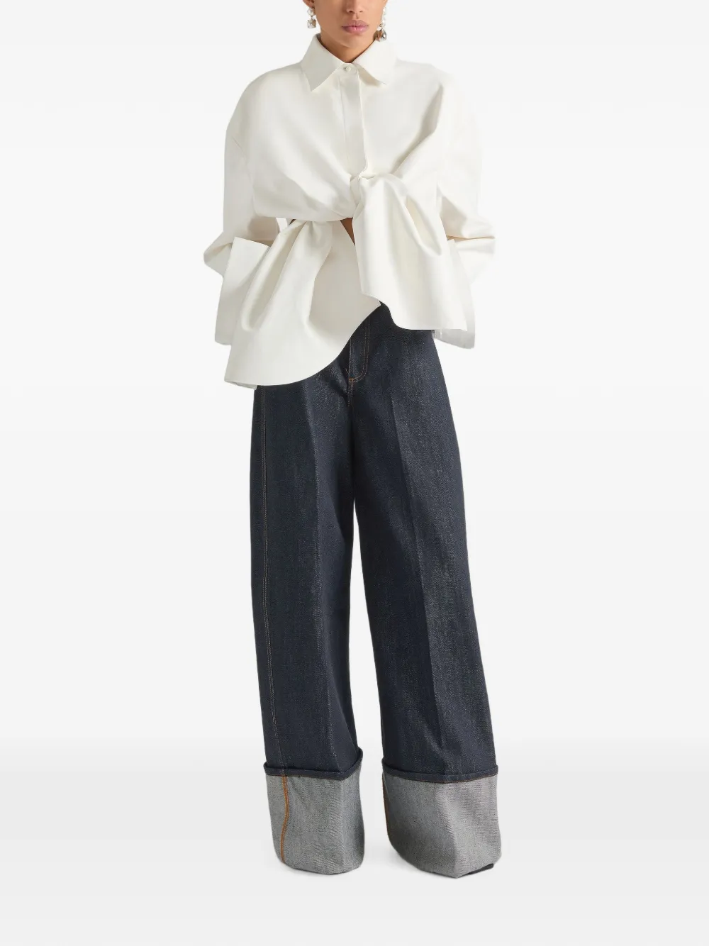 Givenchy Asymmetrisch overhemd van nappa leer Wit