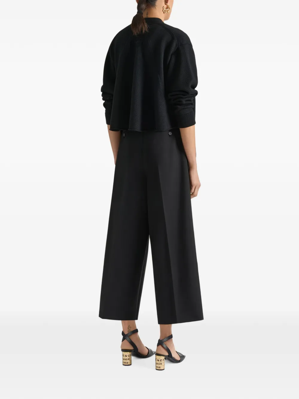 Givenchy Cropped plooibroek van wol en mohair Zwart