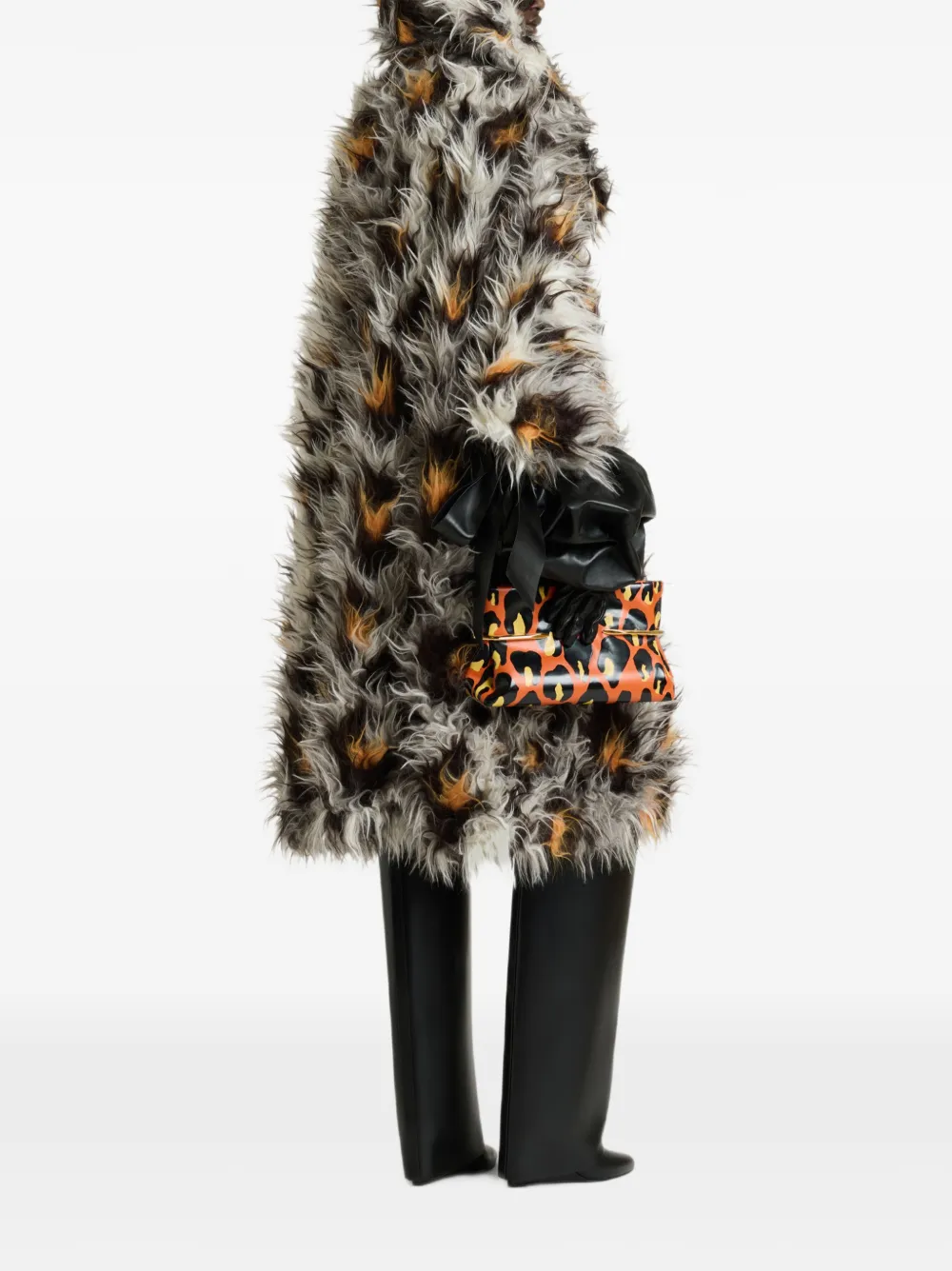 Givenchy Lange jas van alpacawol met luipaard-jacquard Grijs