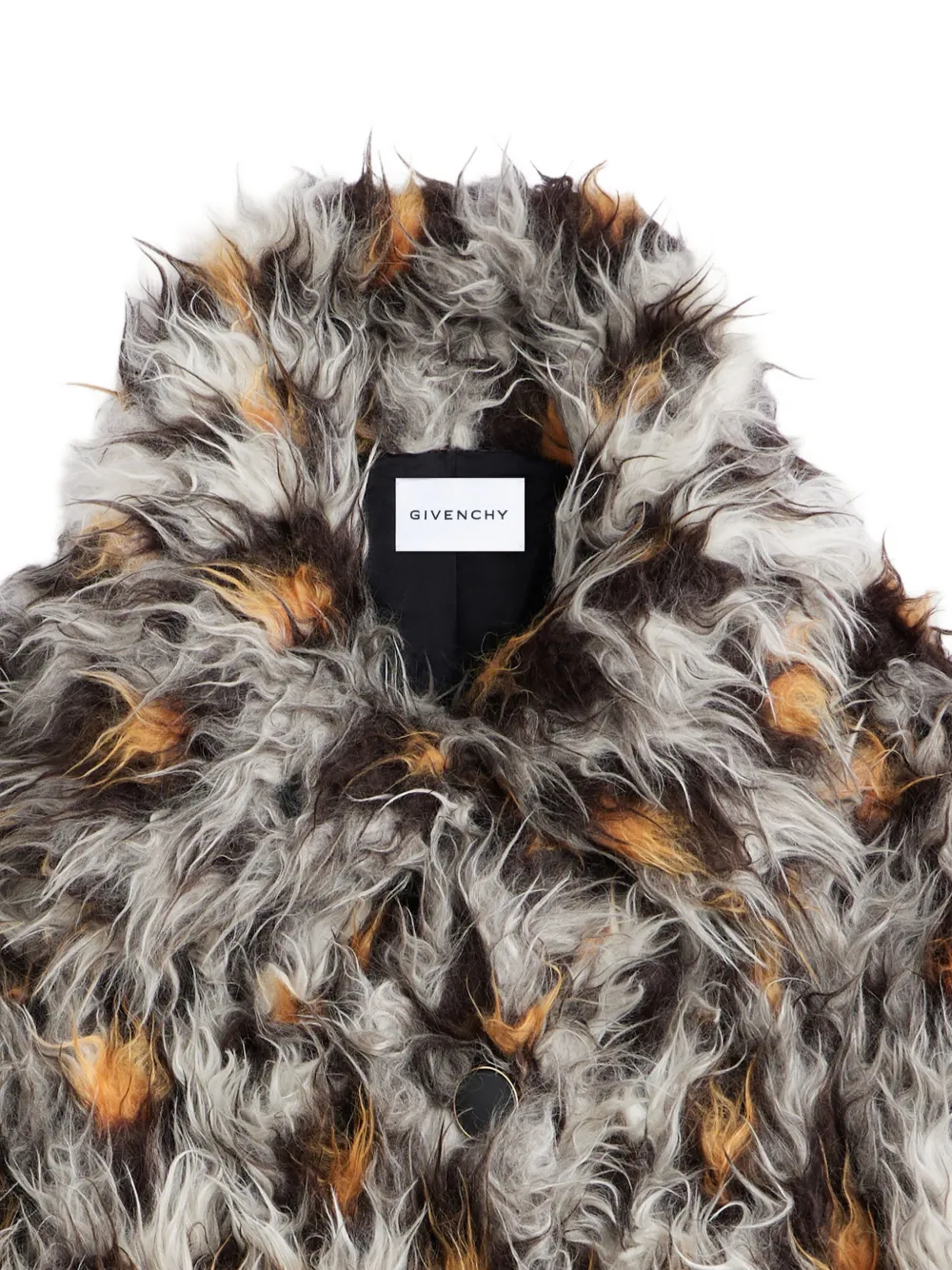 Givenchy Lange jas van alpacawol met luipaard-jacquard Grijs