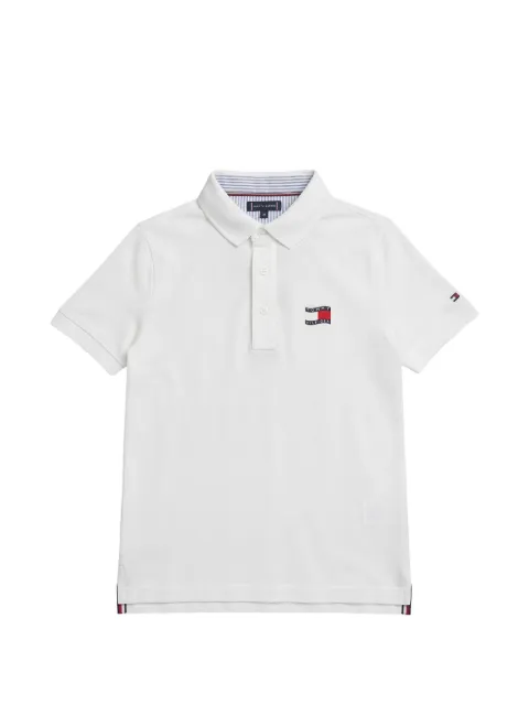 Tommy Hilfiger Junior logo-patch piqué polo shirt