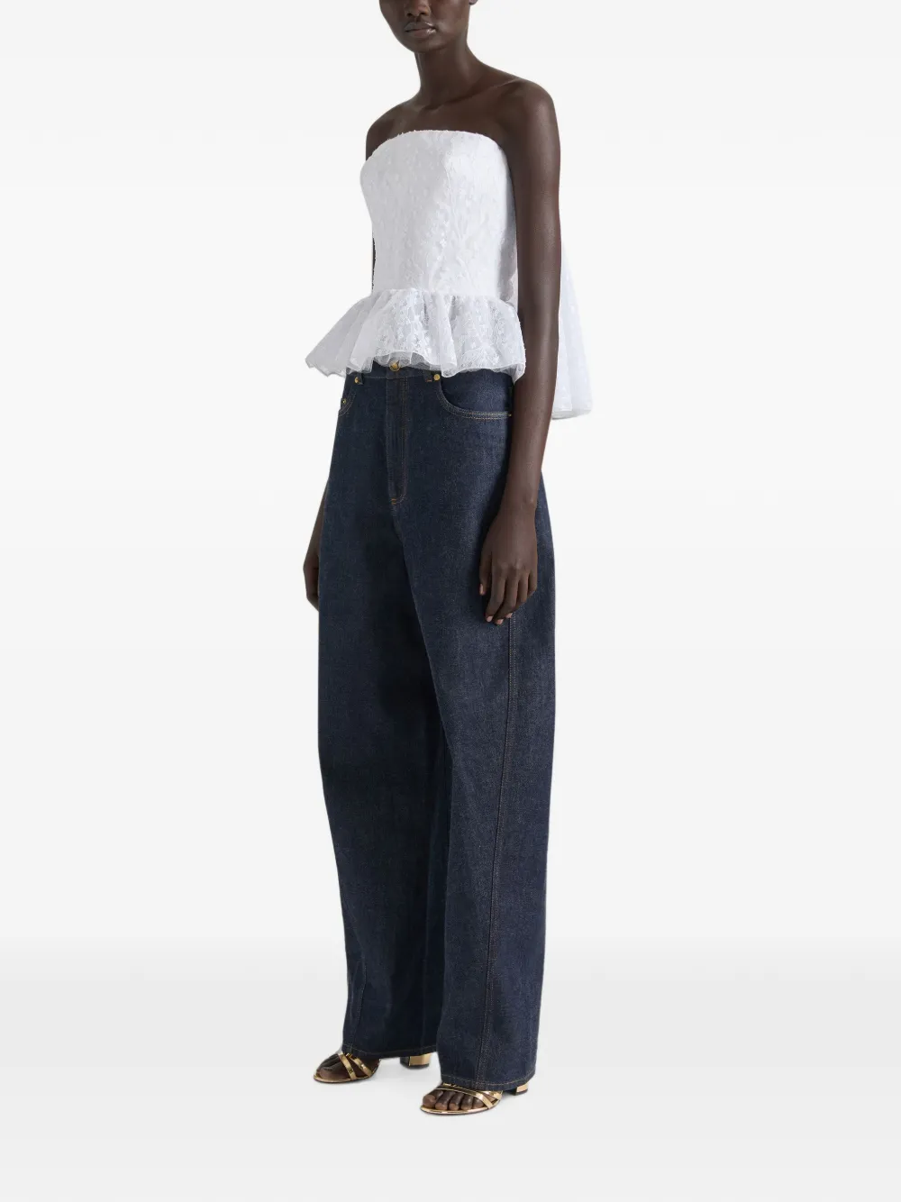 Givenchy Bustier-top met kant en cape Wit