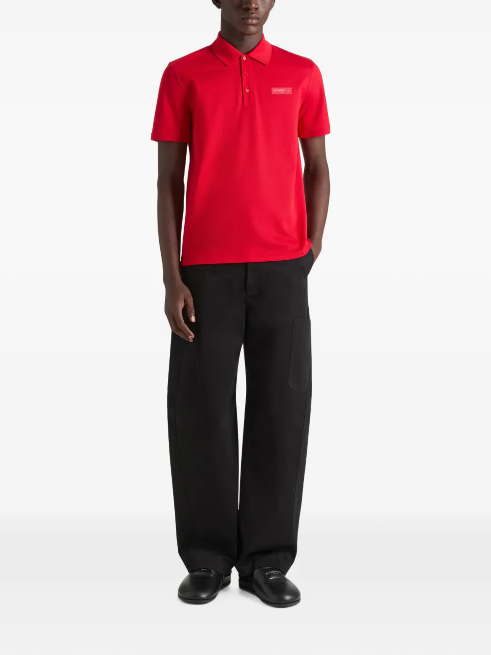 Givenchy Katoenen grosgrain poloshirt met Paris Rood
