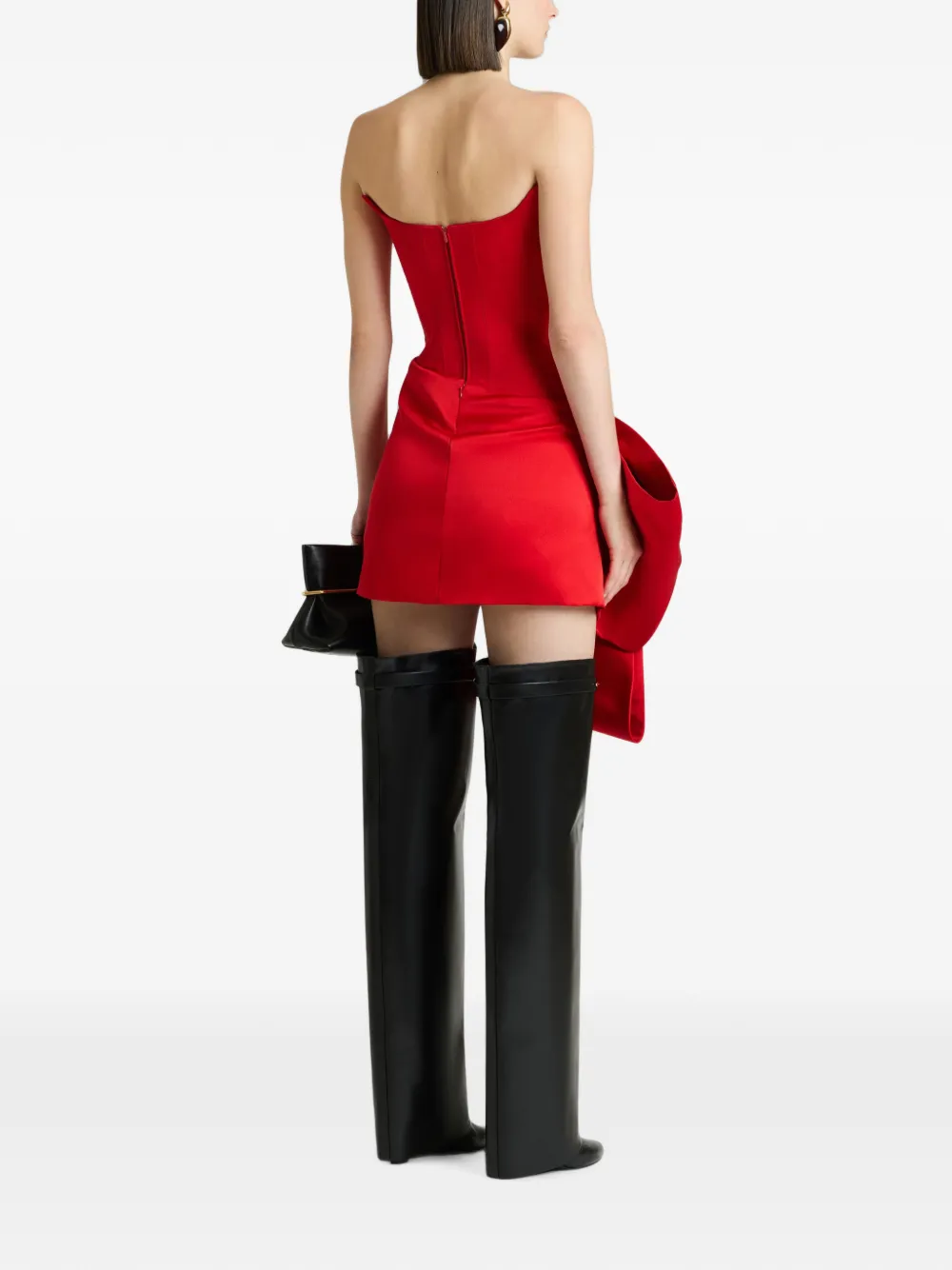 Givenchy Satijnen mini-jurk met strik Rood
