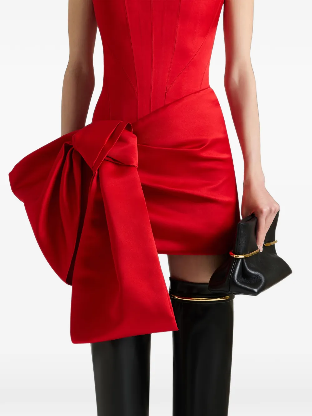 Givenchy Satijnen mini-jurk met strik Rood