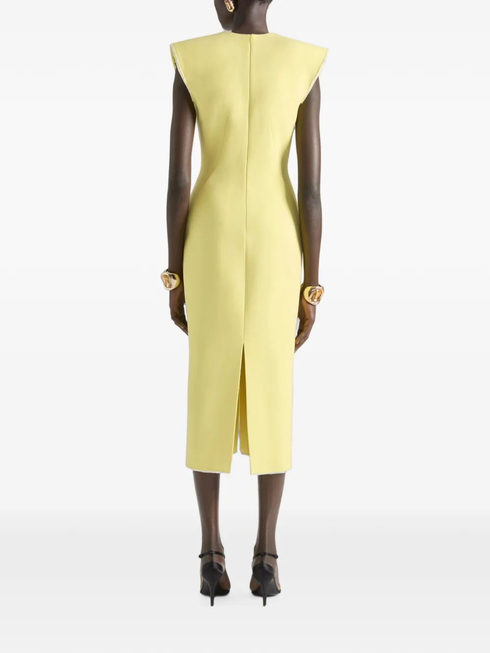 Givenchy Wollen kokerjurk met V-hals Geel