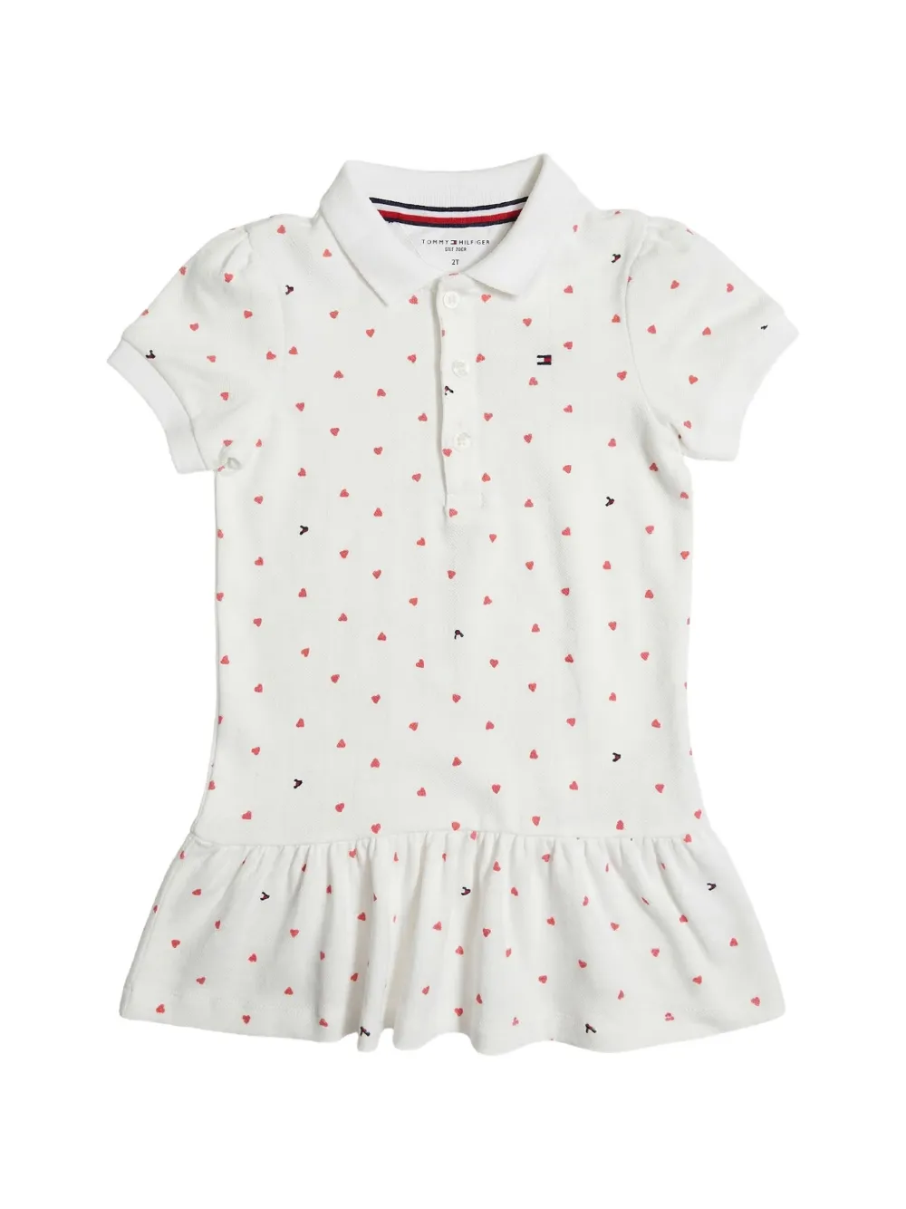 Tommy Hilfiger Junior Abito modello polo con stampa - Bianco