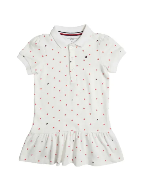 Tommy Hilfiger Junior heart-print pointelle polo dress