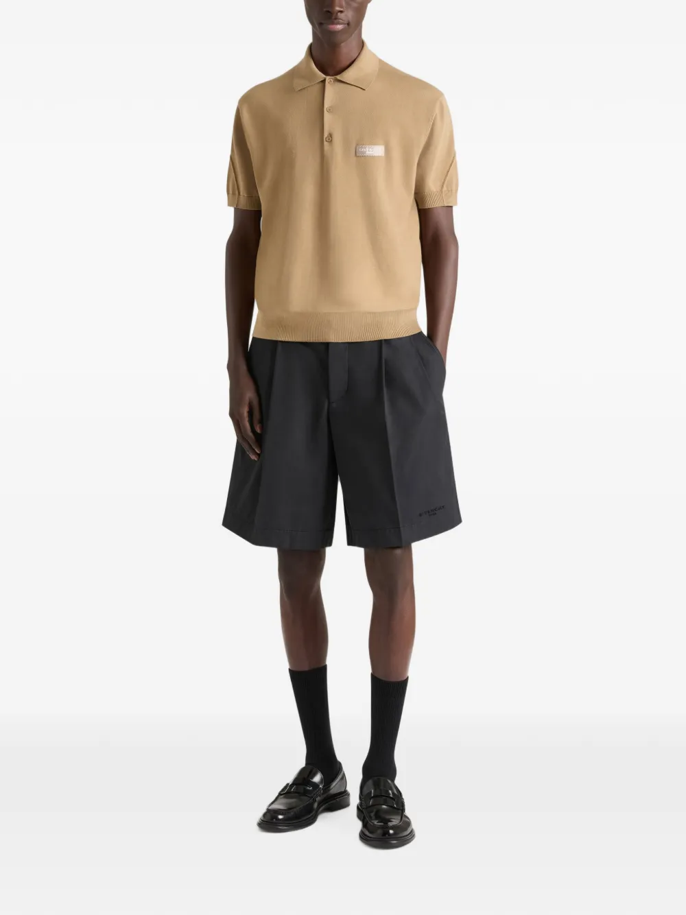 Givenchy Couture Seam katoenen poloshirt met grosgrain-detail Beige