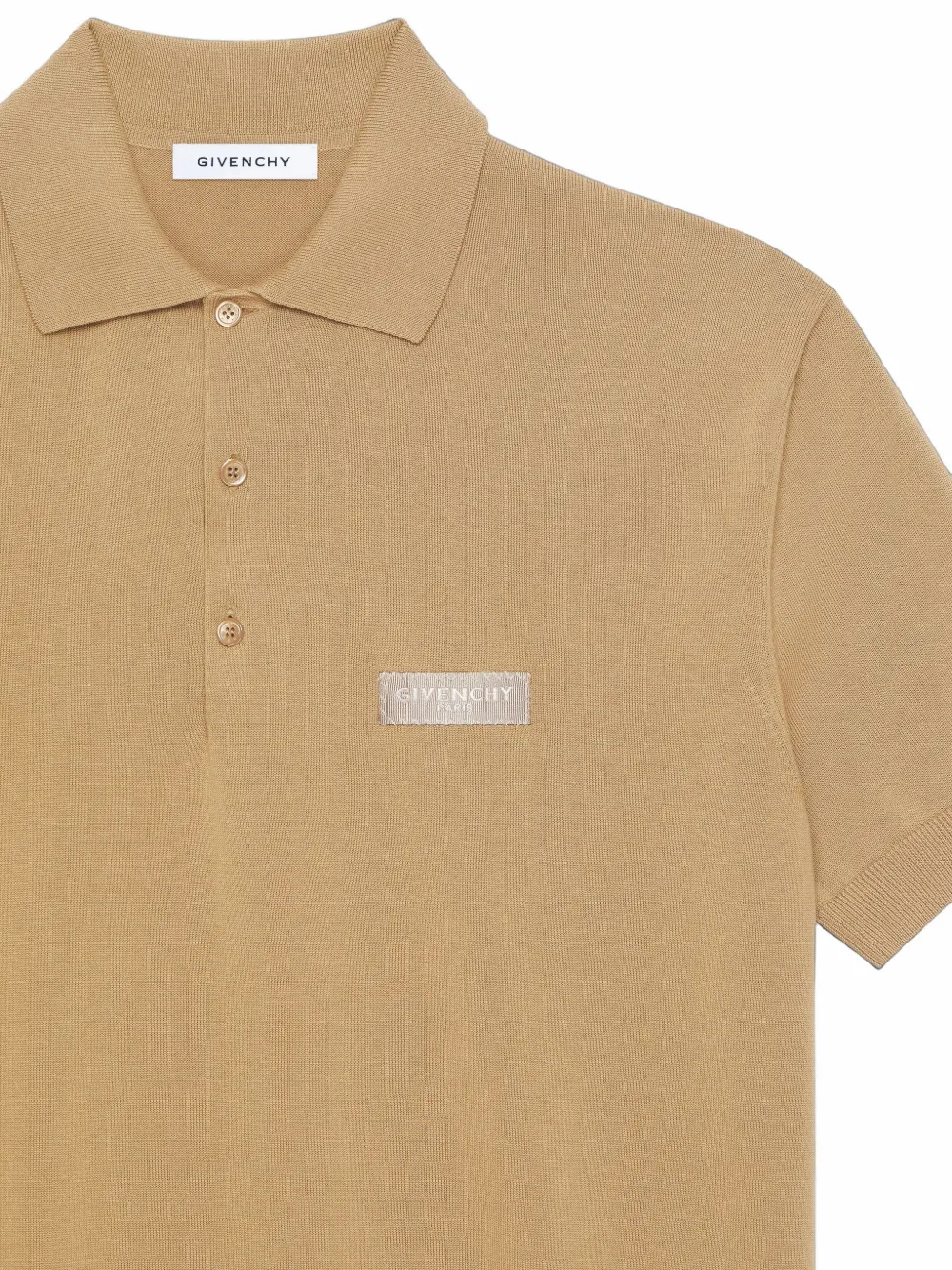 Givenchy Couture Seam katoenen poloshirt met grosgrain-detail Beige