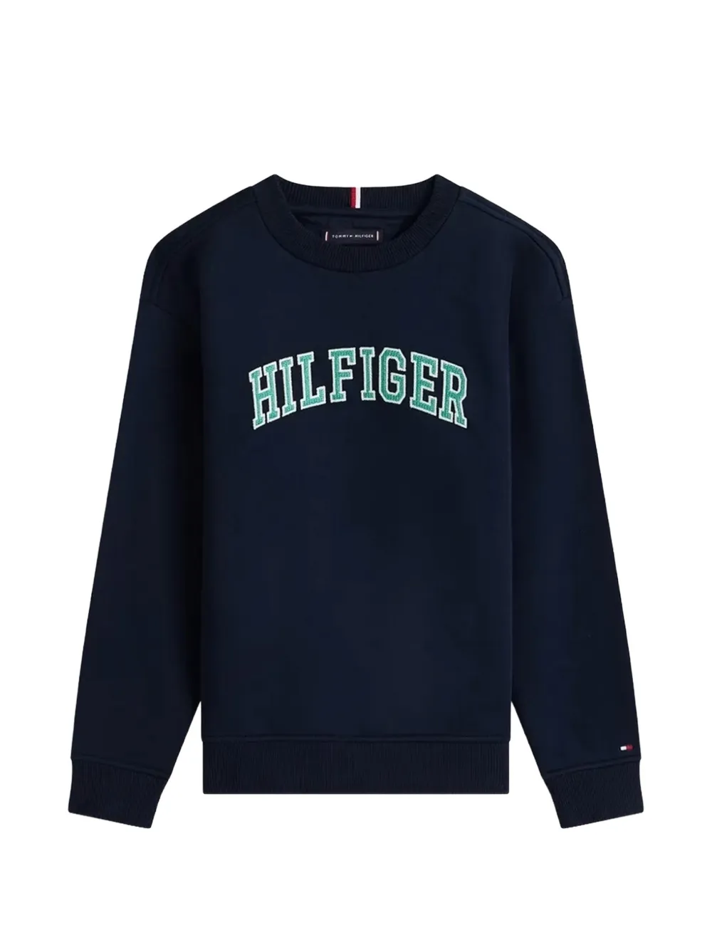 Tommy Hilfiger Junior Felpa girocollo con logo ricamato - Blu