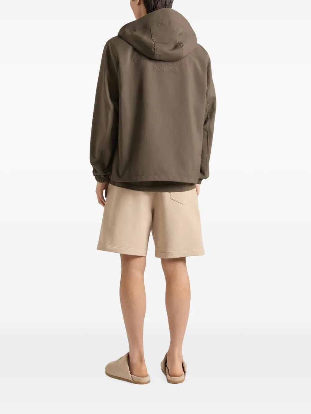 Givenchy Fleece bermuda shorts met Paris-grosgrain Beige