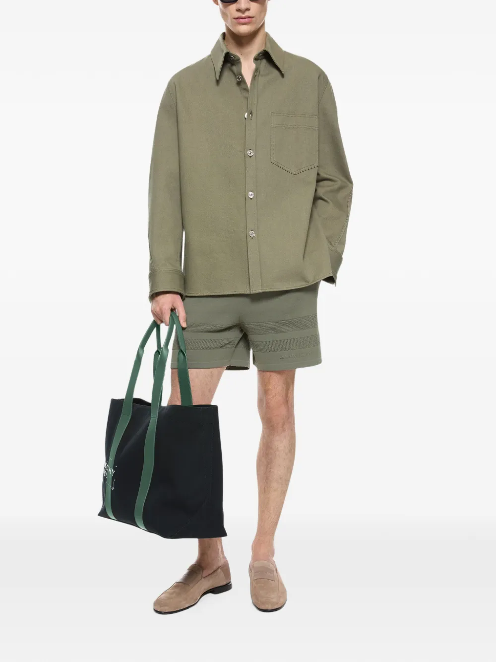 Givenchy Couture Seam shirtjack van overgeverfd denim Groen
