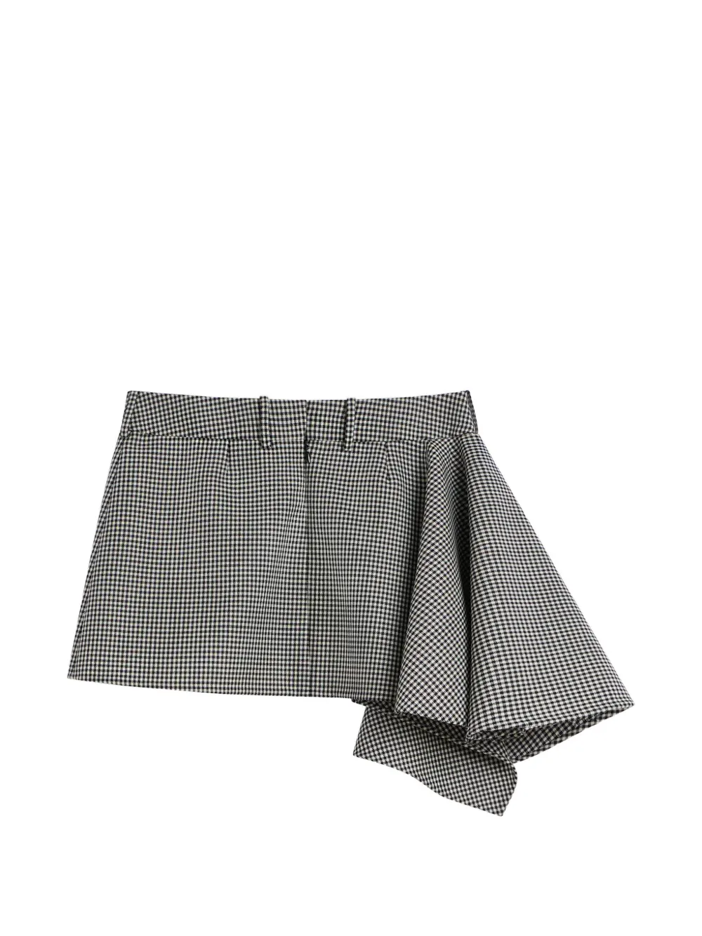 Givenchy Slashed wollen en mohair mini-rok met pied-de-poule print Zwart