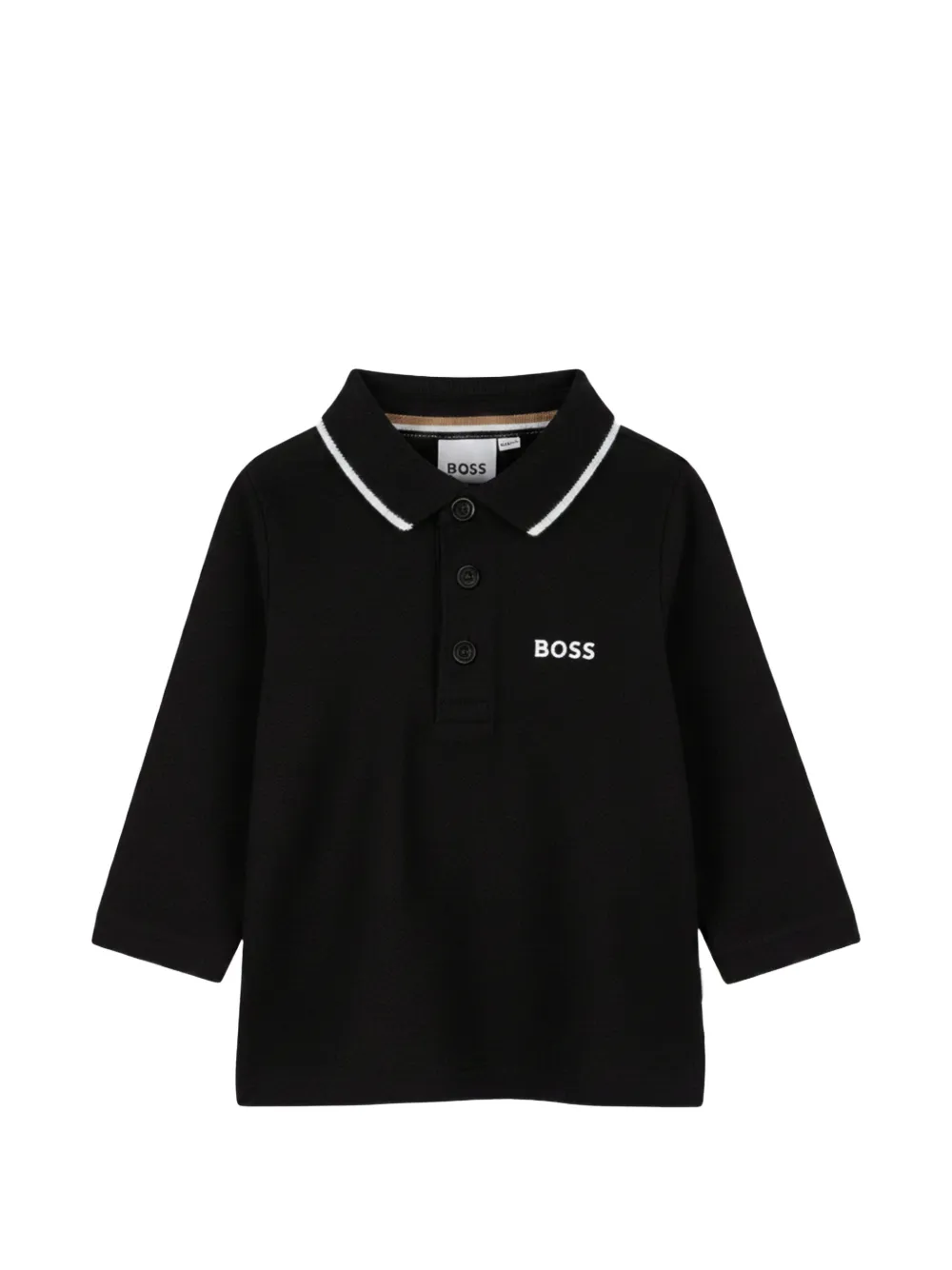 BOSS Kidswear Polo a maniche lunghe con stampa - Nero