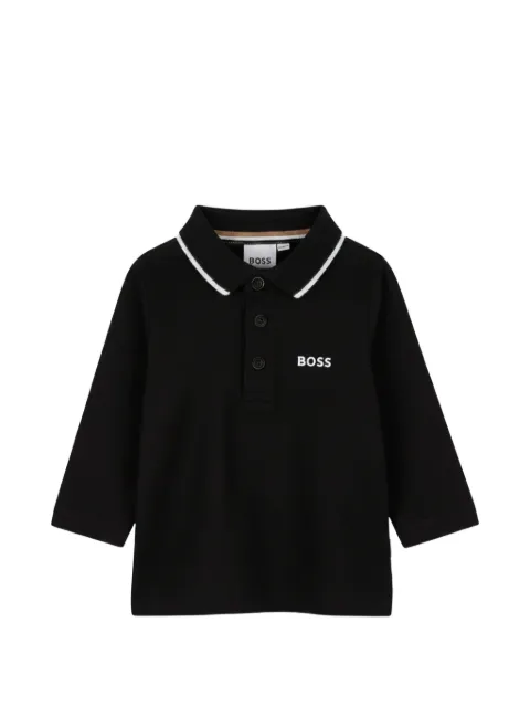 BOSS Kidswear Langärmeliges Poloshirt mit Logo-Print