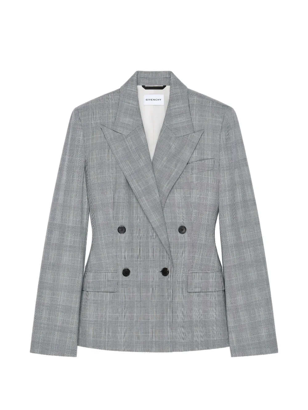 Givenchy double-breasted checked jacket in wool - Grey