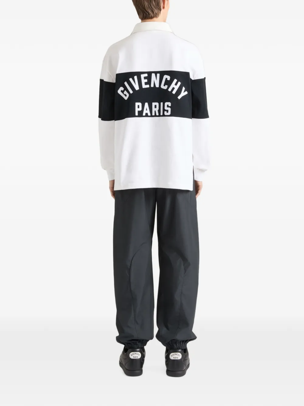 Givenchy Tweekleurige katoenen poloshirt met Paris-borduurwerk Wit