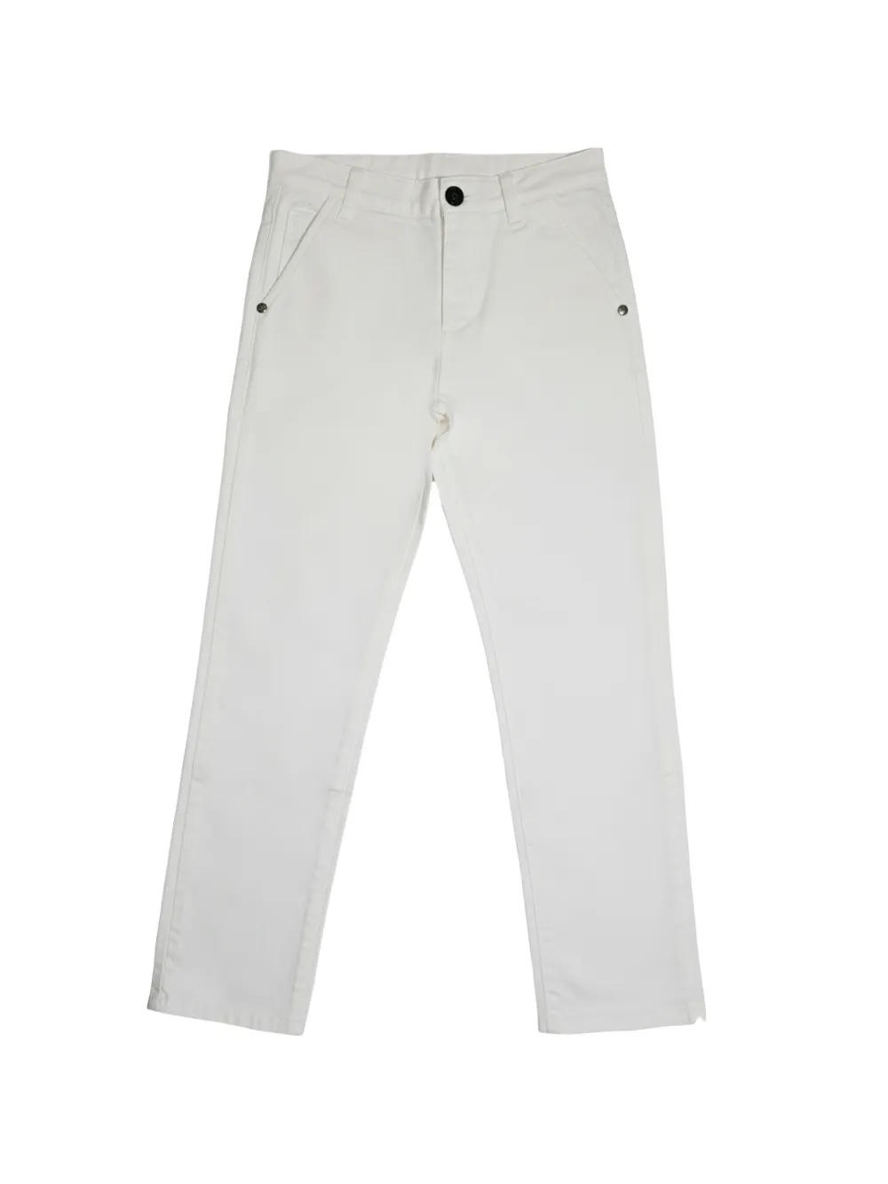 John Richmond Junior pantalon droit à plaque logo - Blanc John Richmond Junior pantalon droit à plaque logo - Blanc