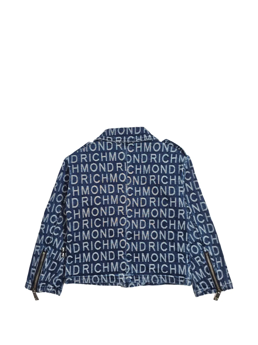 John Richmond Junior Bikerjack met logoprint Blauw