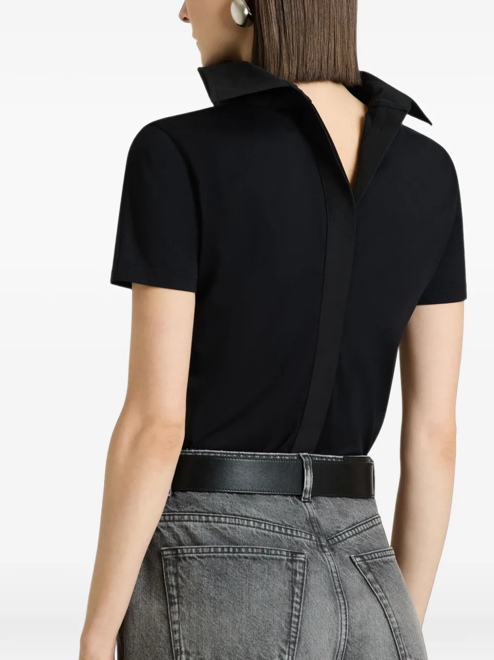 Givenchy T-shirt met geborduurd logo en col Zwart