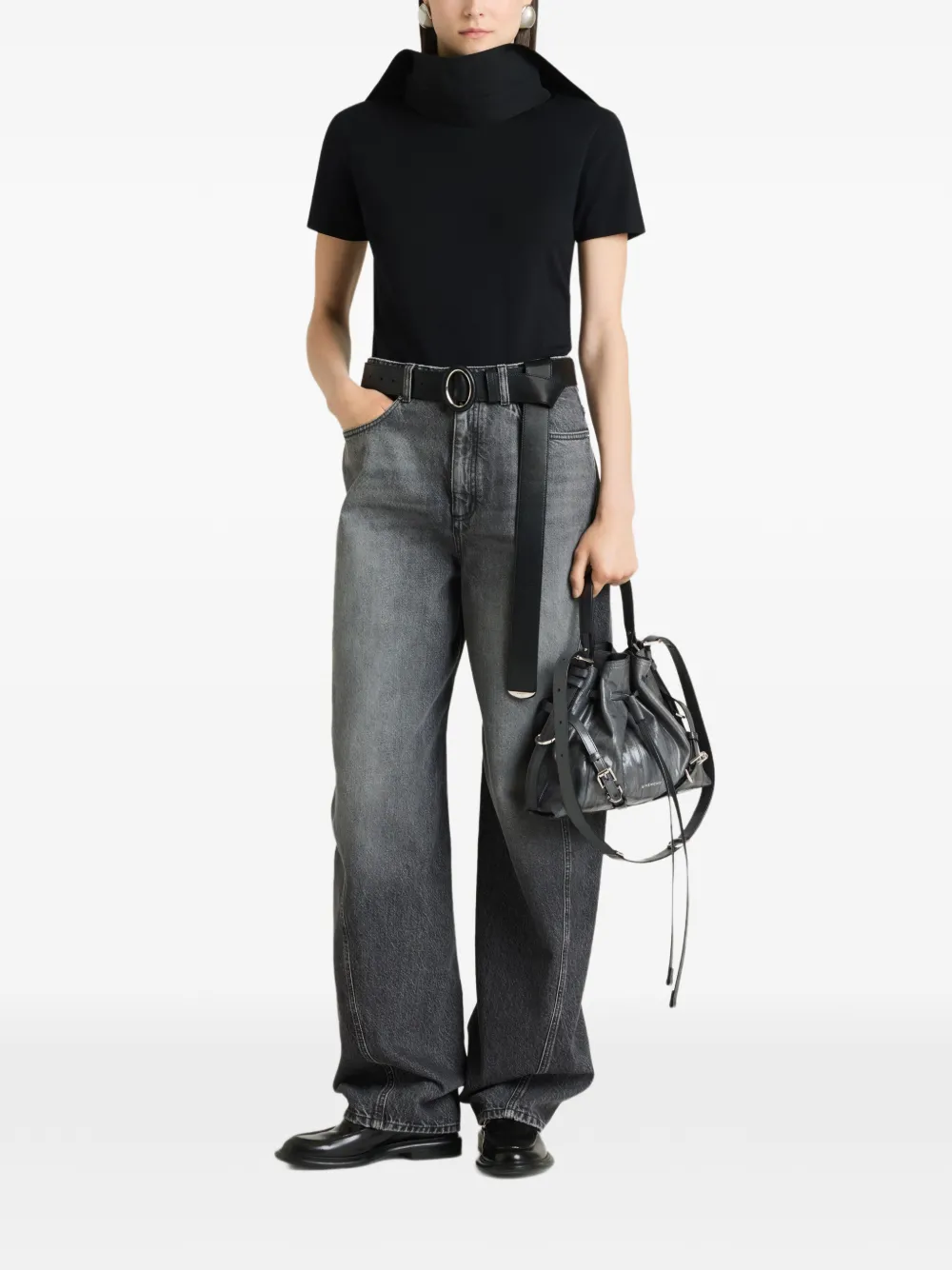 Givenchy T-shirt met geborduurd logo en col Zwart