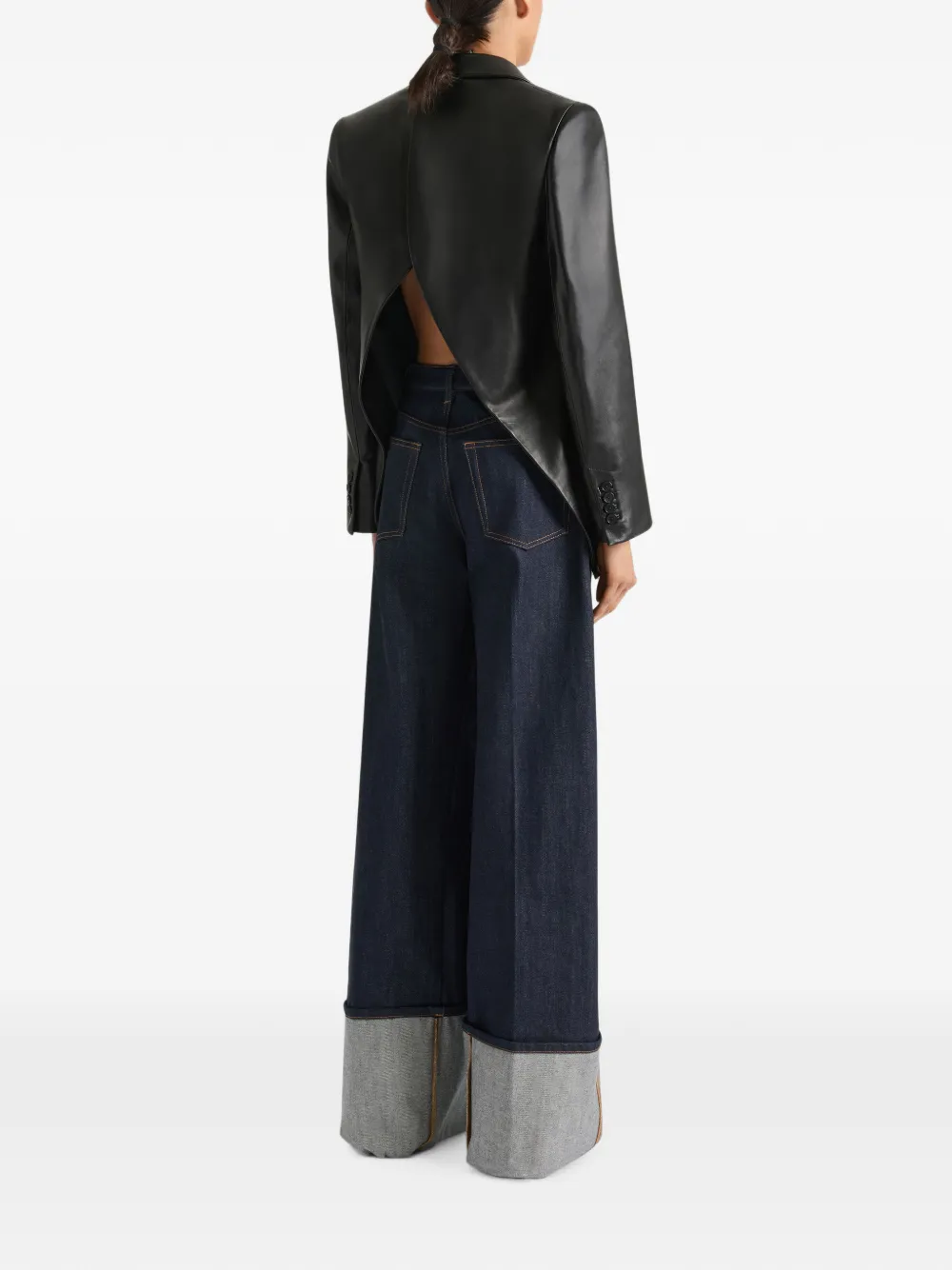 Givenchy Leren jack met dubbele rij knopen Zwart
