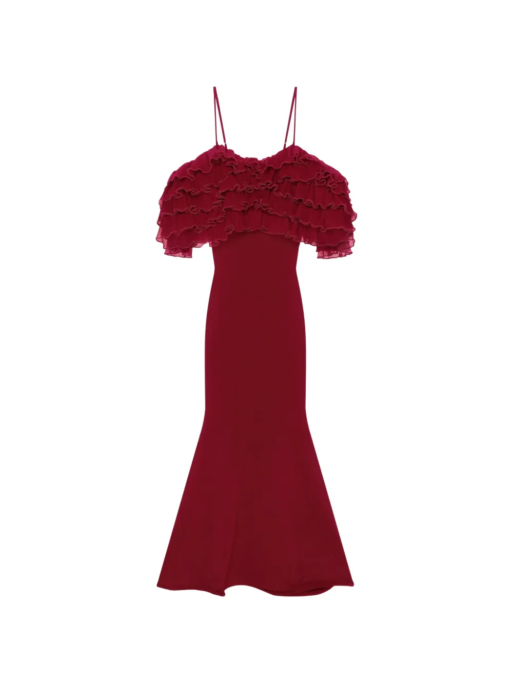 Givenchy Gebreide maxi-jurk met ruches Rood