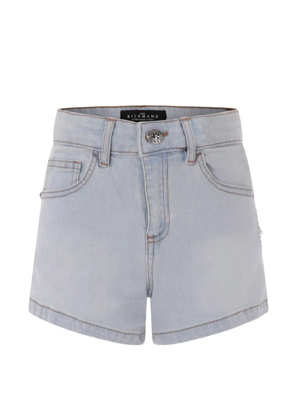 John Richmond Junior Spijkershorts met logoprint Blauw
