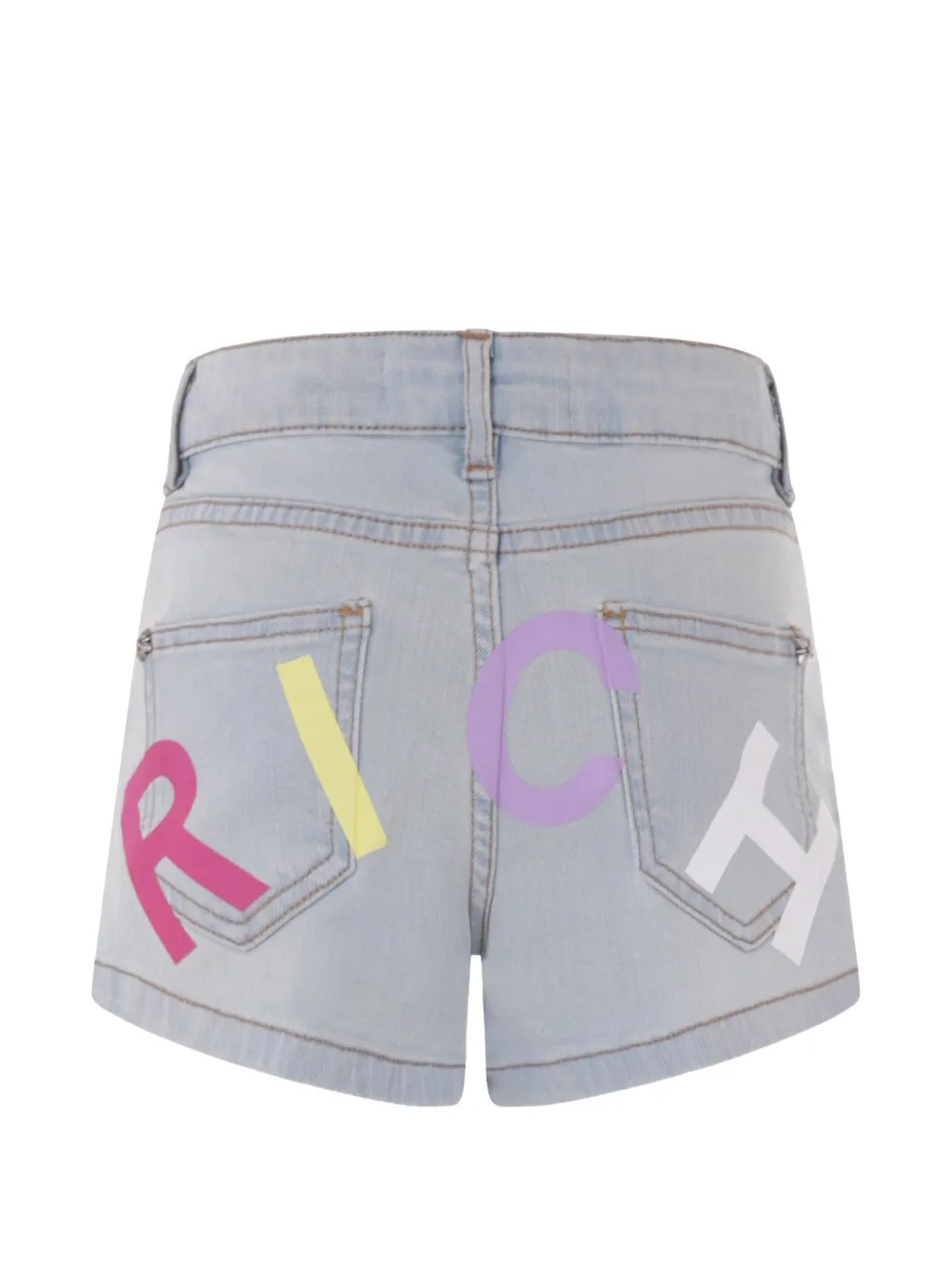 John Richmond Junior Spijkershorts met logoprint Blauw