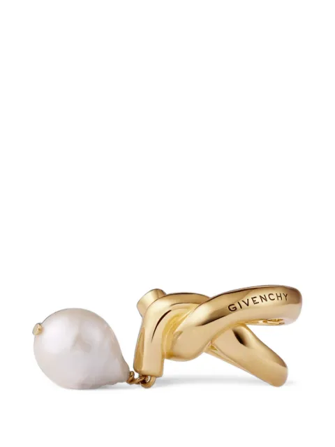 Givenchy chain link ring in metal and pearl