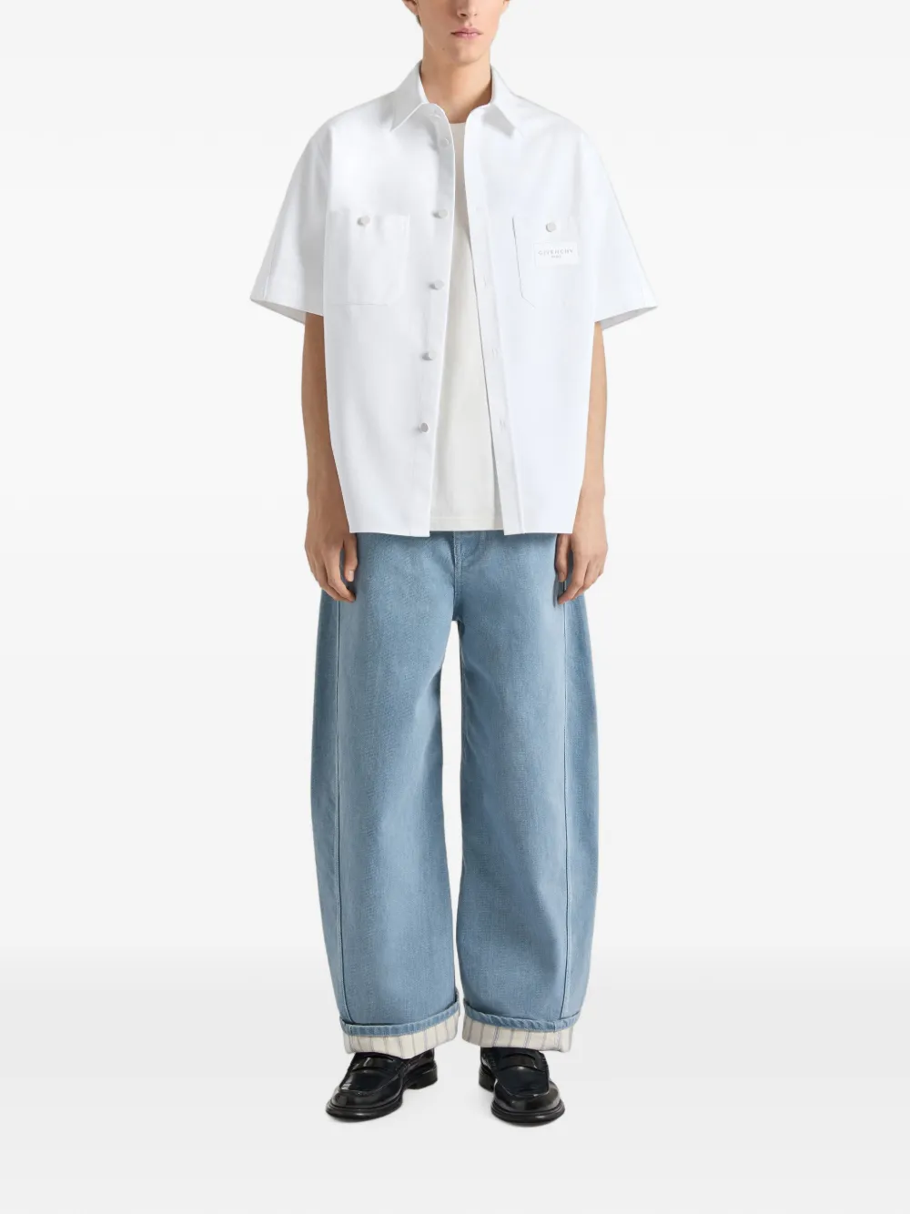 Givenchy Couture Seam katoenen overhemd met Paris-patch Wit