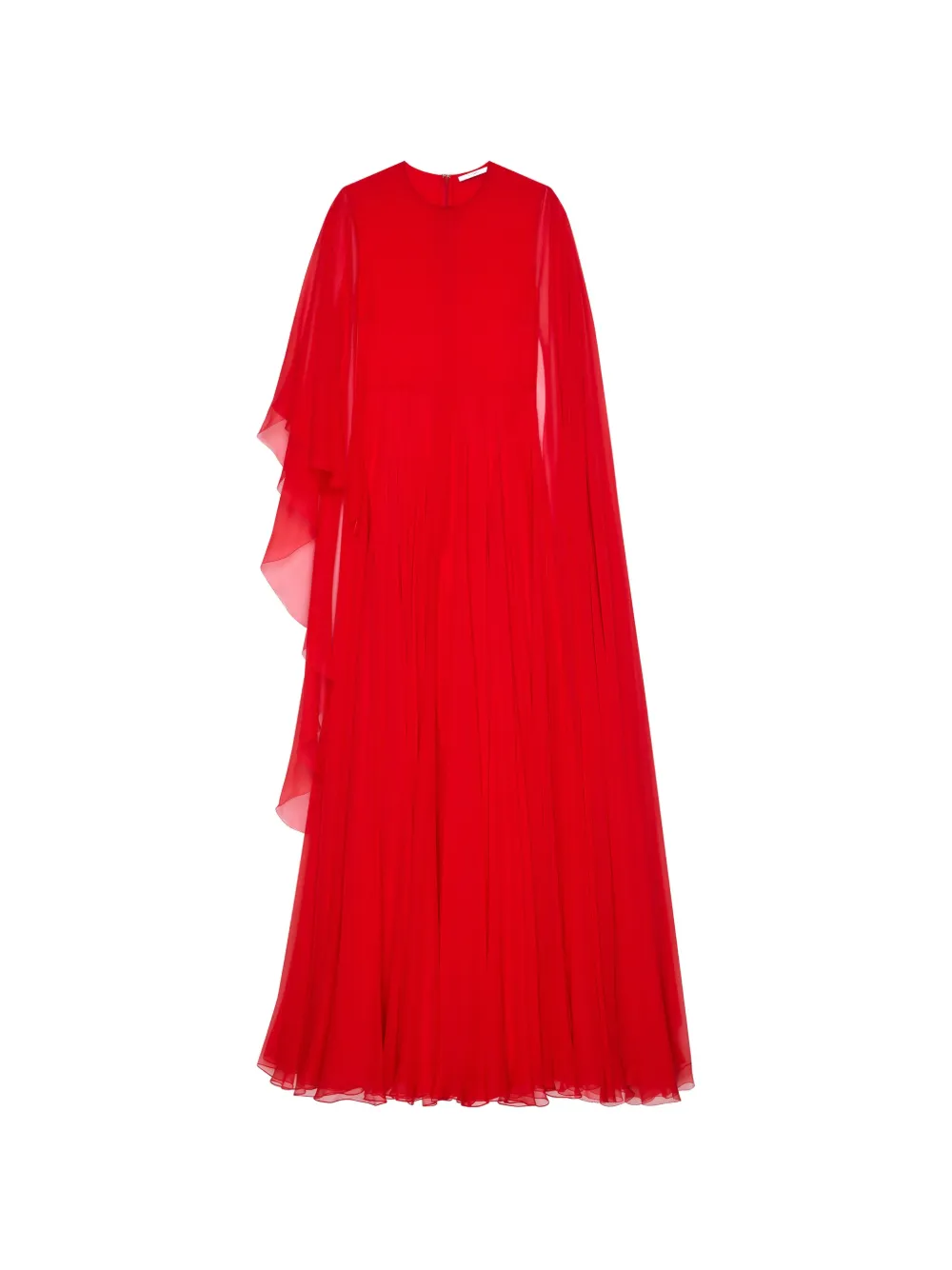 Givenchy Gedrapeerde avondjurk van chiffon met cape Rood