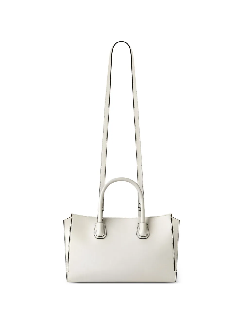Givenchy Small Antigona Catchall Bag in Shiny Grained Leather in White, view 2