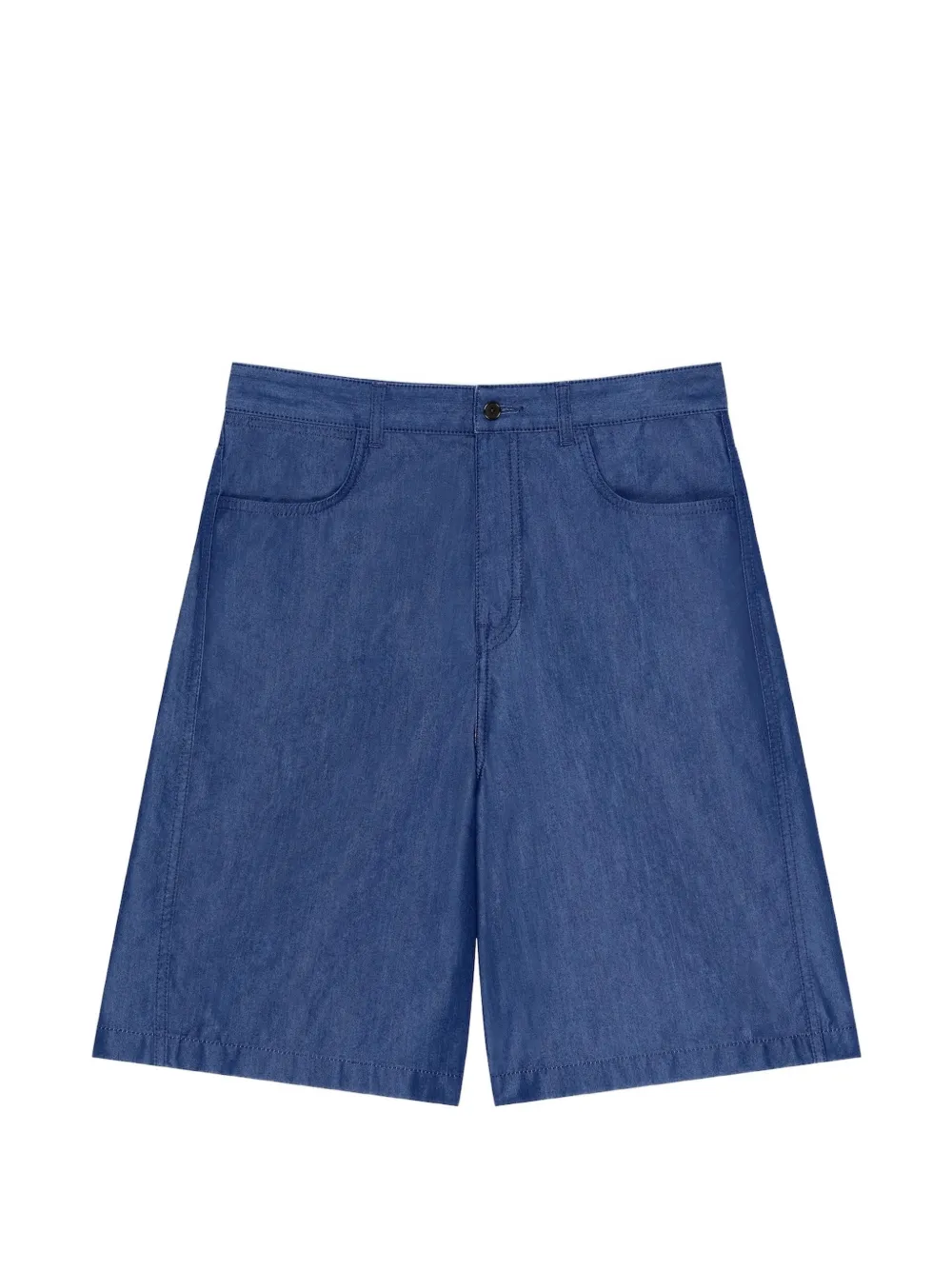 Givenchy Couture Seam denim bermuda shorts met Stamp-detail Blauw