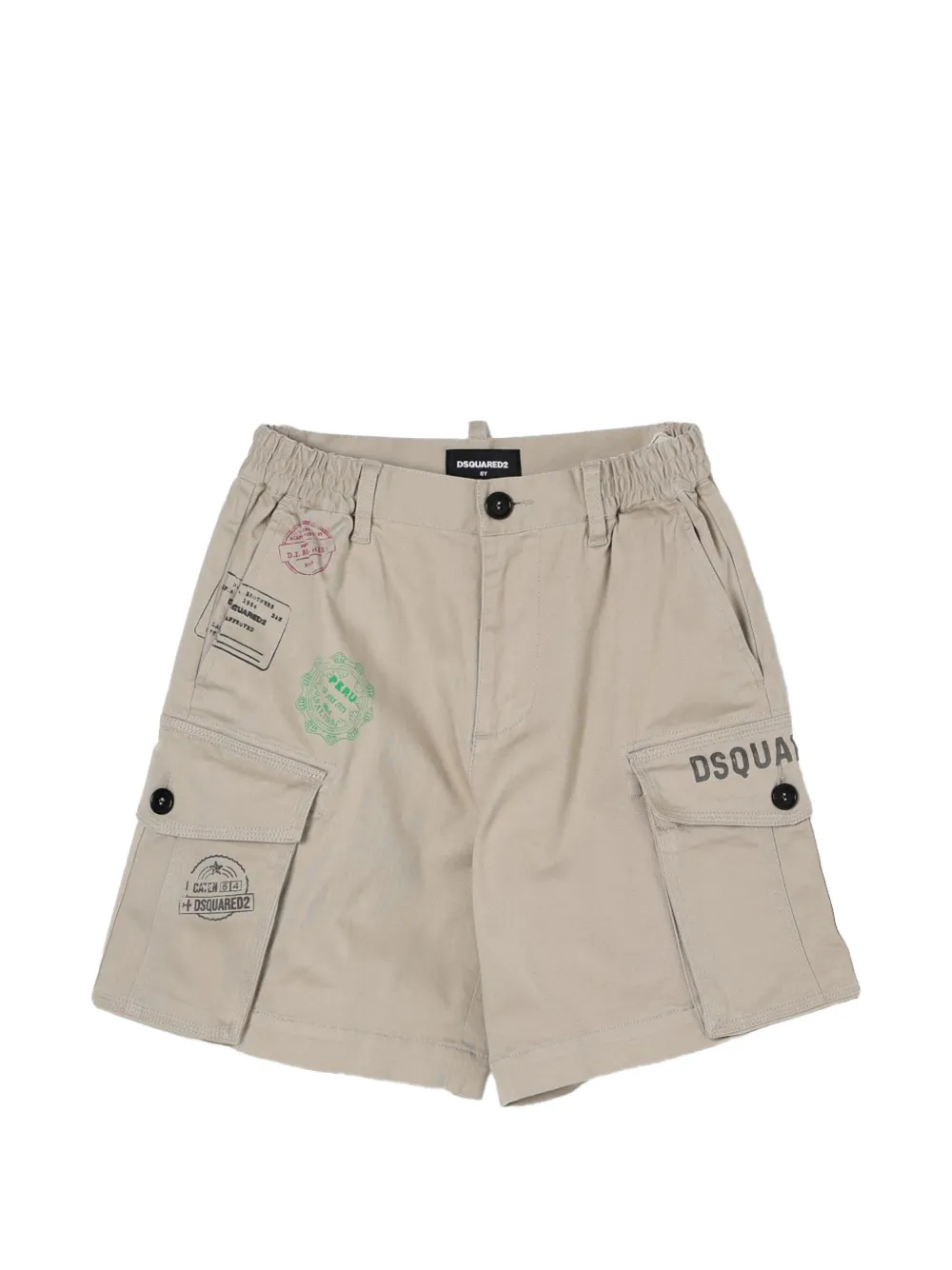 DSQUARED2 KIDS Cargo corti con stampa logo - Toni neutri