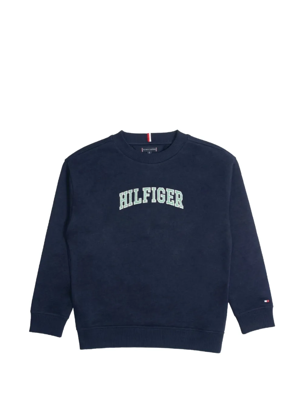 Tommy Hilfiger Junior Felpa girocollo con logo ricamato - Blu