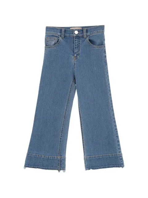 Elisabetta Franchi Kids logo-plaque frayed-hem jeans