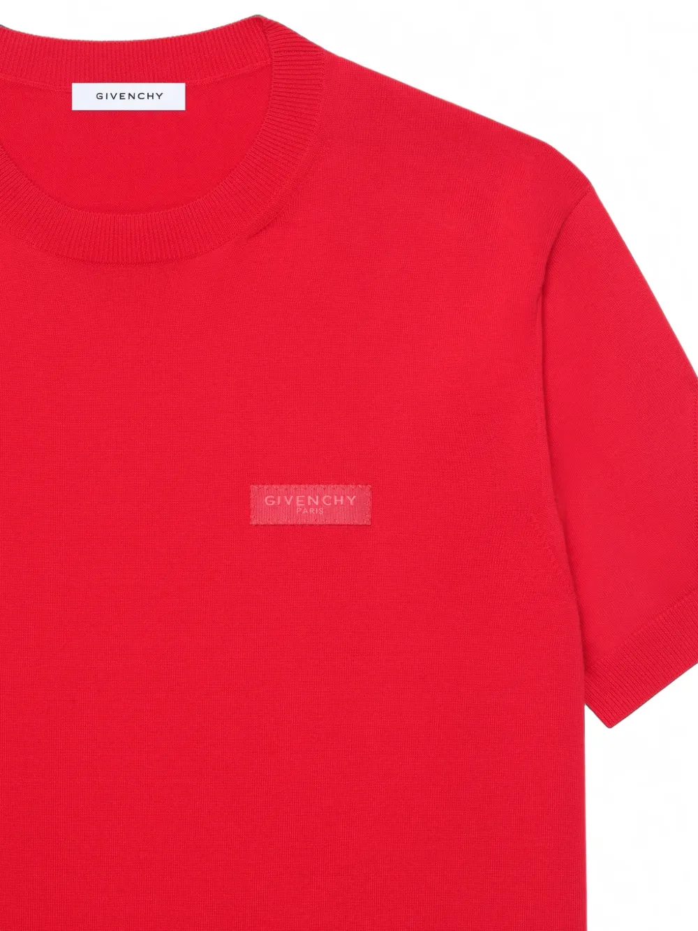 Givenchy Couture Seam gebreid T-shirt met grosgrain-detail Rood