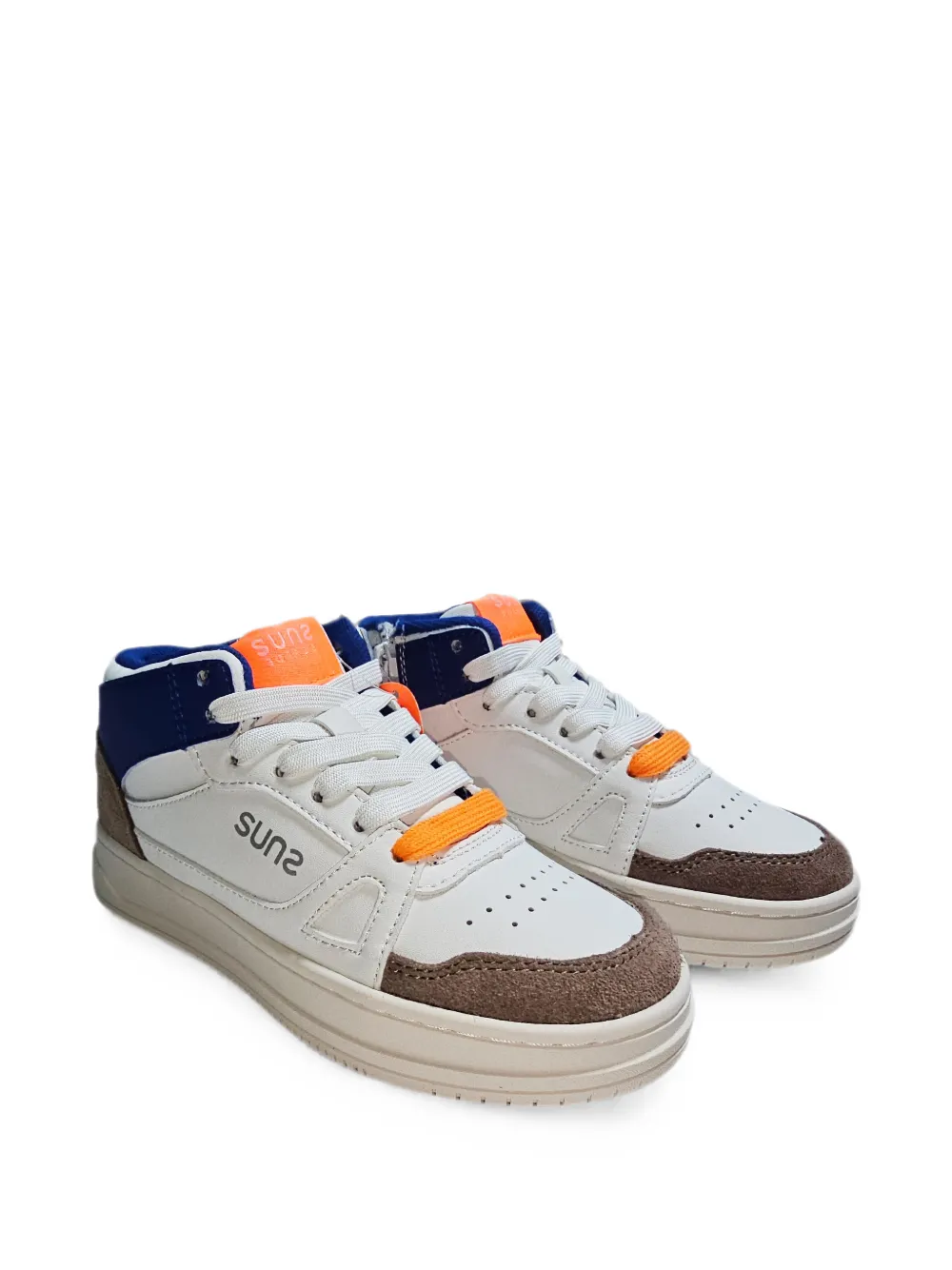 suns kids Sneakers in pelle con design color-block - Bianco