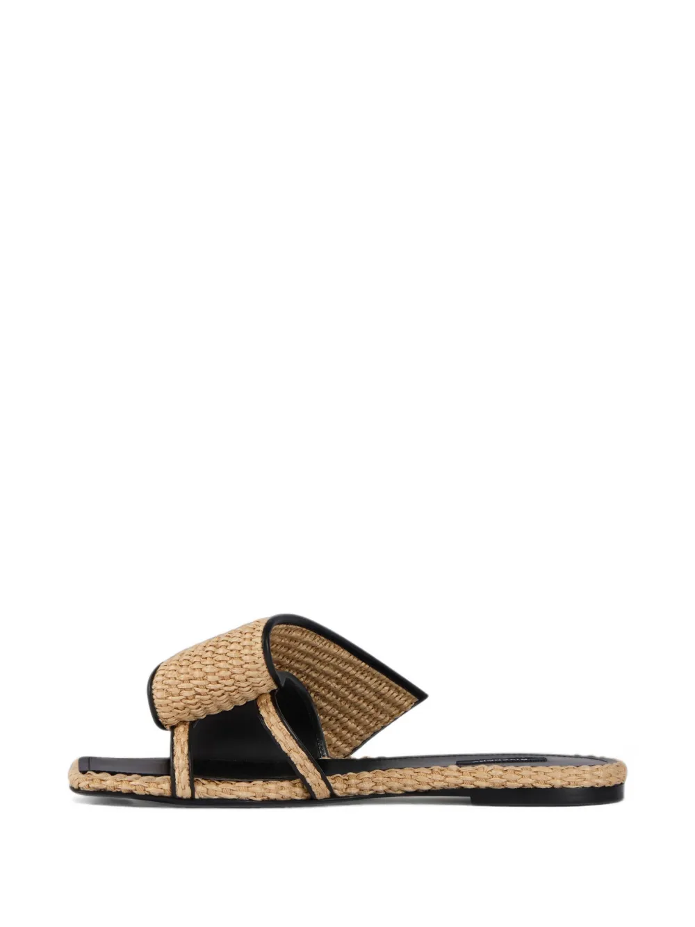 Givenchy Sliced Square Raffia-effect Flat Mules In Brown