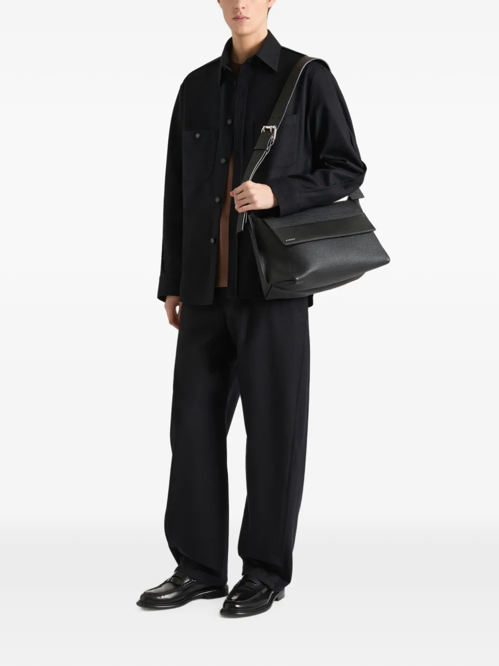 Givenchy Couture Seam flanellen shirtjack Zwart