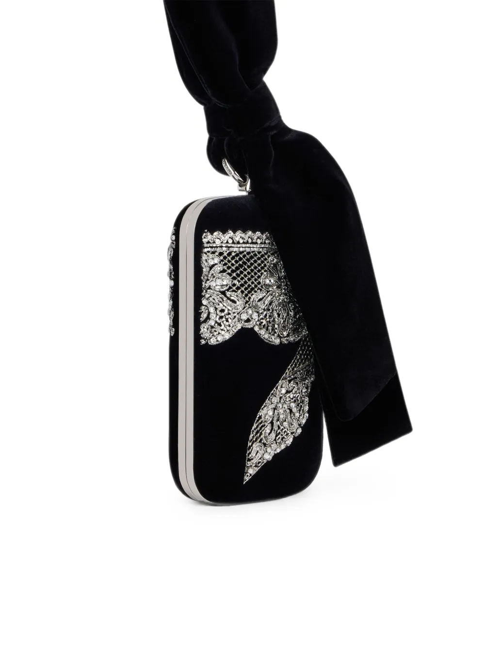 Givenchy Evening satijenen clutch met strik en borduurwerk Zwart