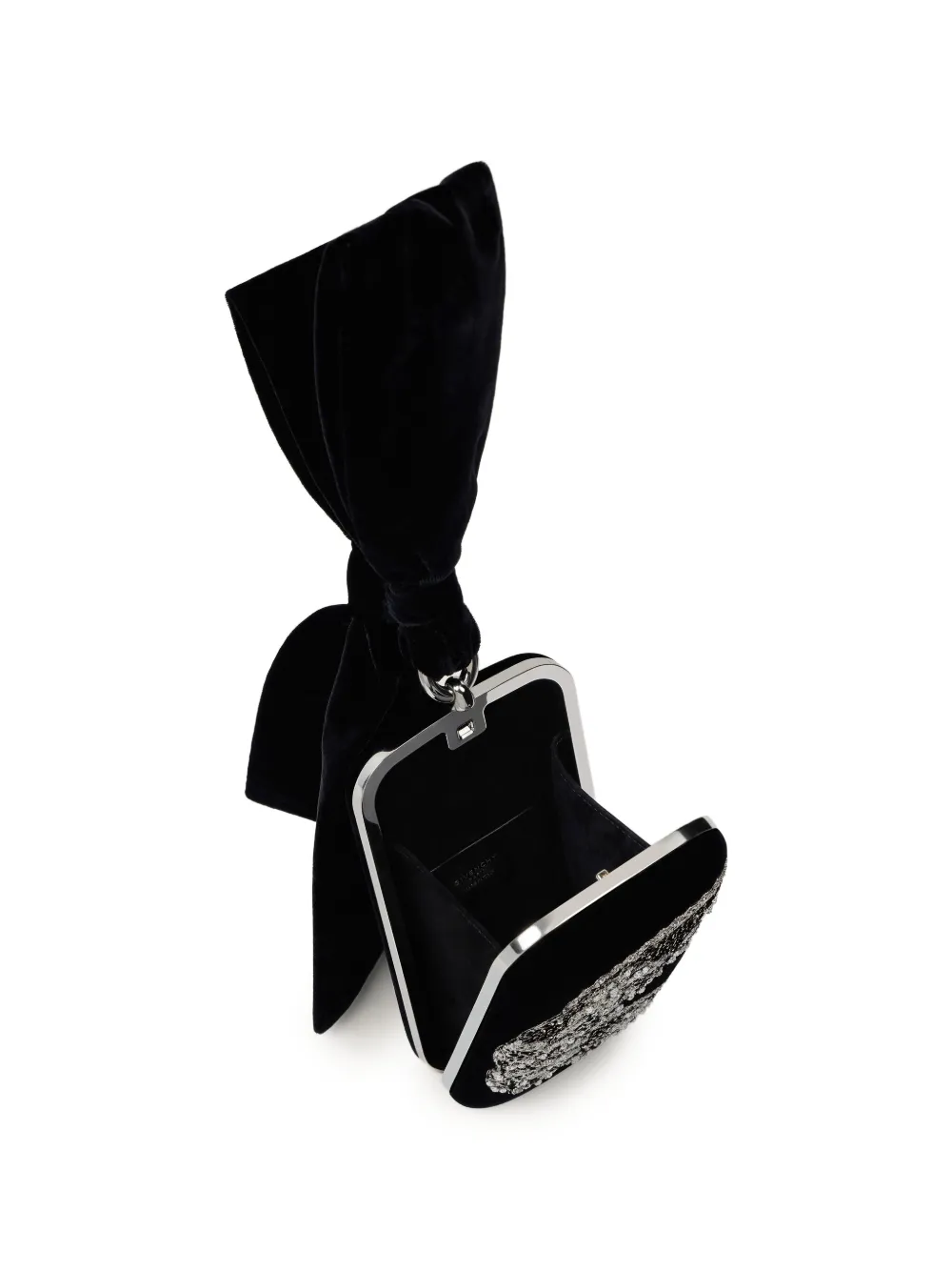 Givenchy Evening satijenen clutch met strik en borduurwerk Zwart