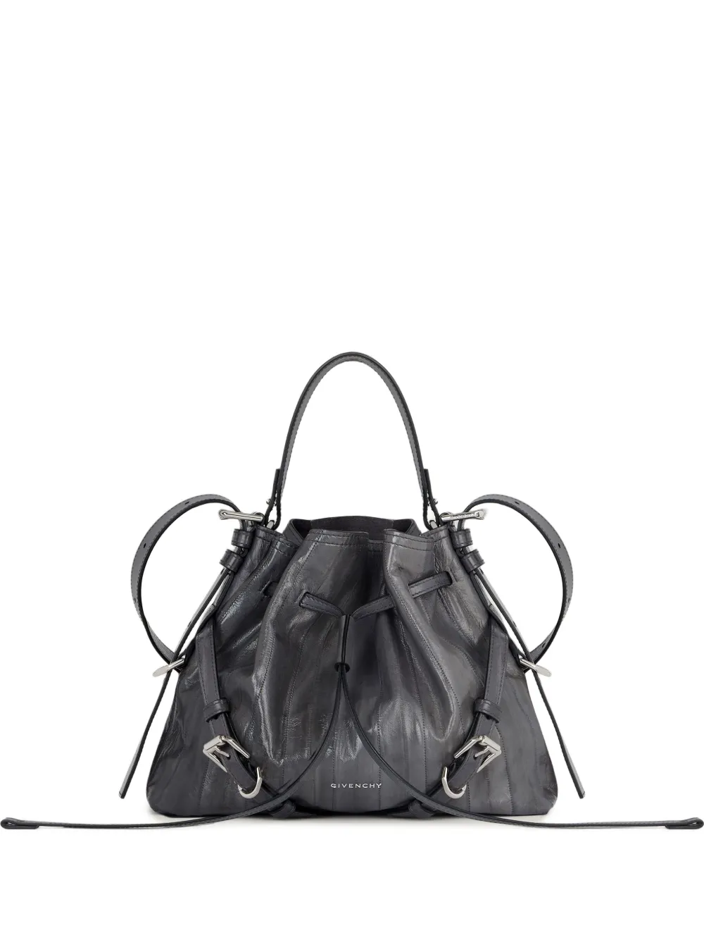 Givenchy Borsa a secchiello Voyou piccola in pelle Myxine - Grigio