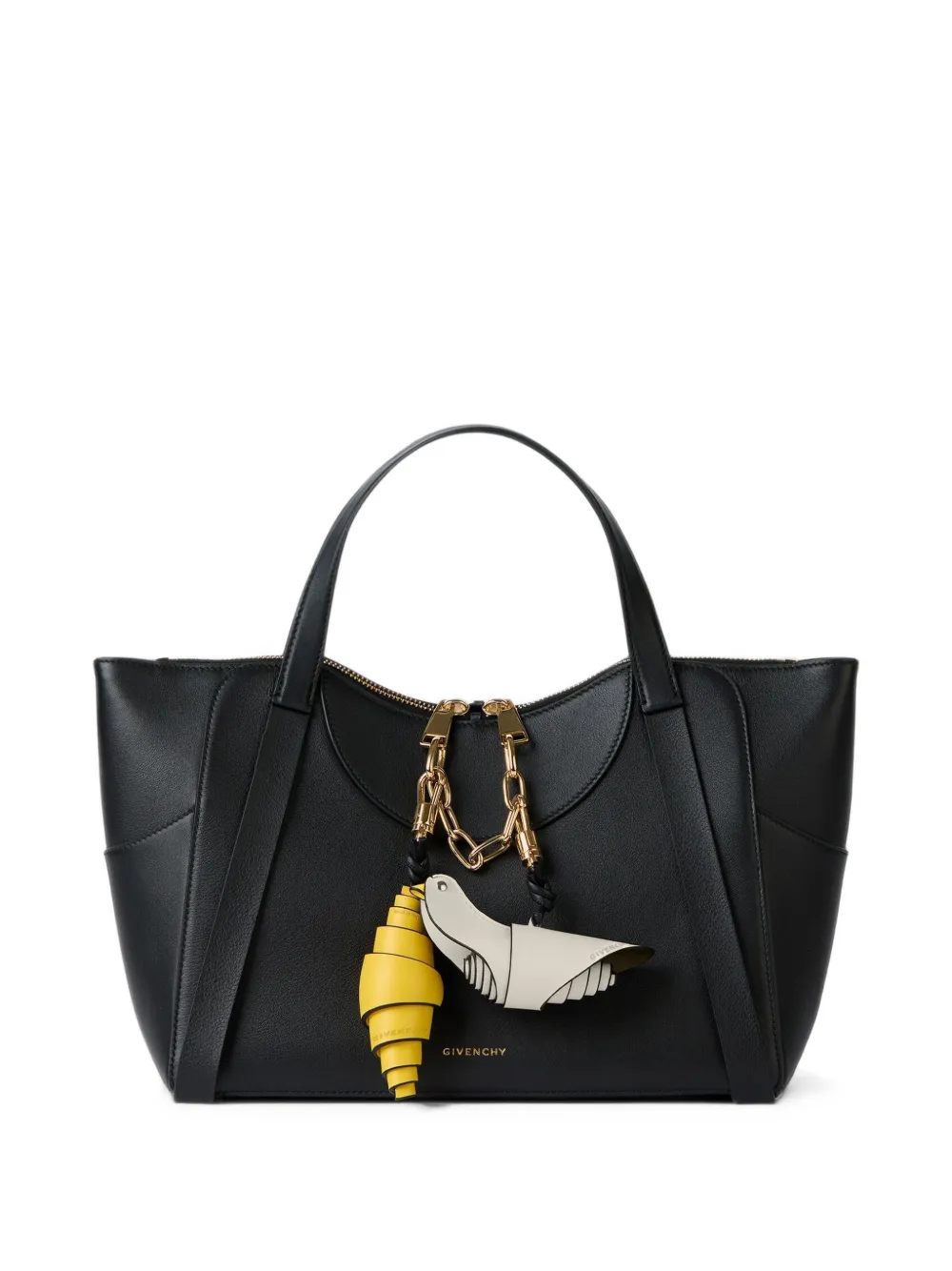Givenchy Lucky Charms leren tas met vogelbedel Zwart