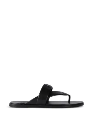 DRIES VAN NOTEN ステッチ レザーサンダル | ブラック | FARFETCH JP