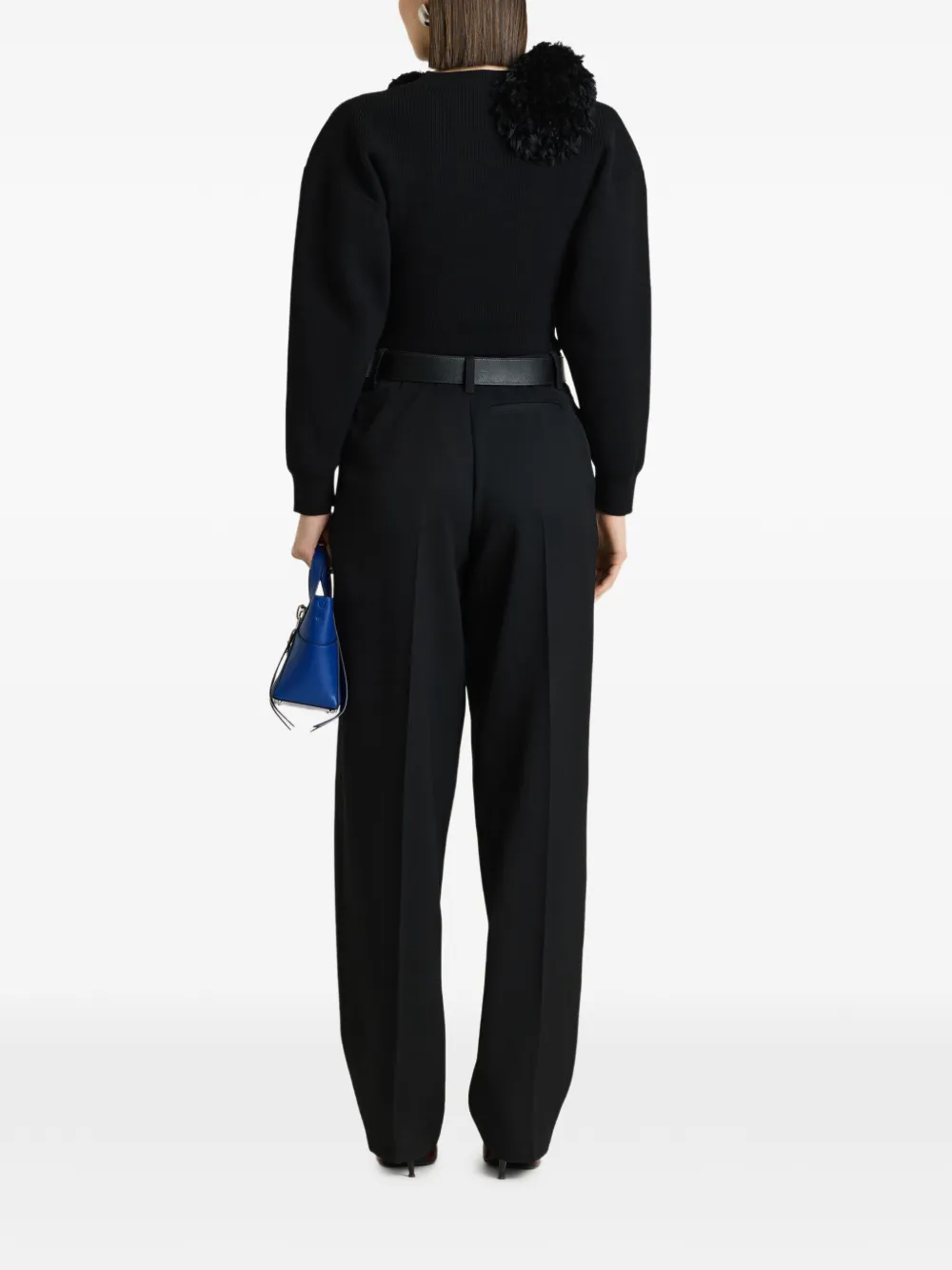 Givenchy Wollen asymmetrische trui met pompons Zwart