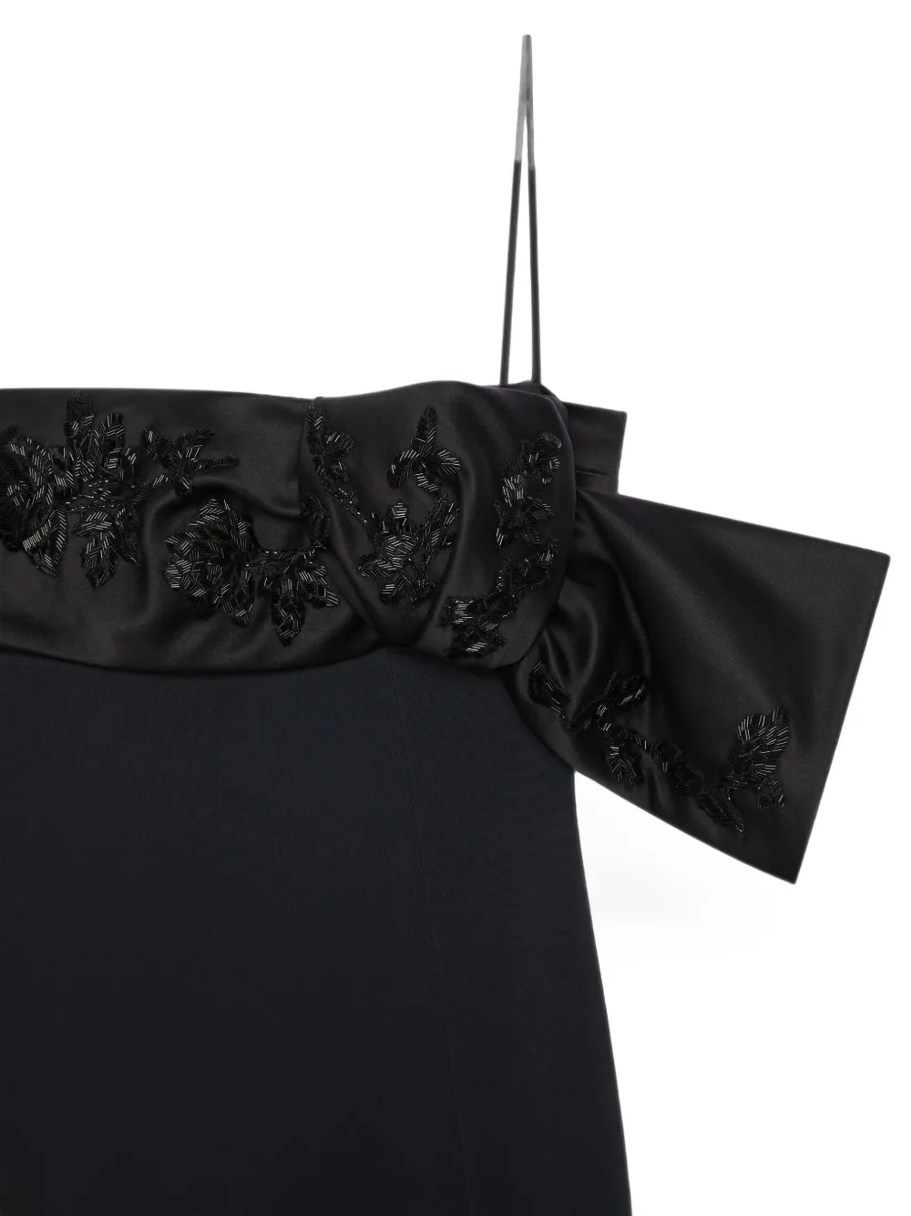 Givenchy Sliced crêpe cady maxi-jurk met geborduurde strik Zwart