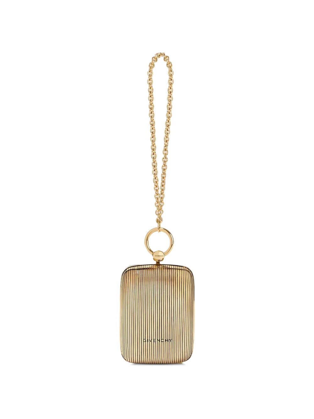 Givenchy micro evening clutch in metal with crystal jewel